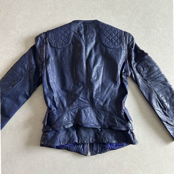 Karen Millen Quilted Panel Leather Jacket ASO Clary Fray ALT Color - Picture 6 of 10